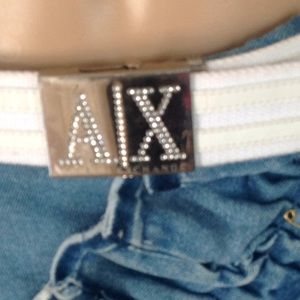 AX white adjustable belt Small -Medium